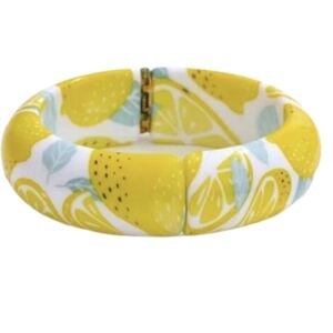 Lemon Print Fruit Bangle Bracelet | NWOT